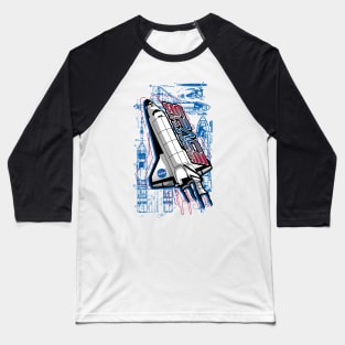 Space Shuttle Orbiter Schematic Baseball T-Shirt